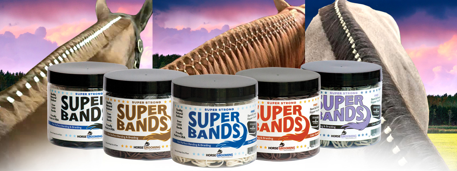 Horse Hair Rubber Bands for Braiding & Banding SuperBands, Natural Bands by Healthy HairCare