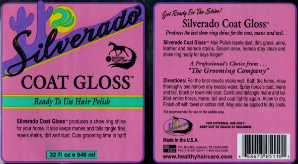 Horse Sheen Coat Gloss for Coat, Mane & Tail By Silverado-Label
