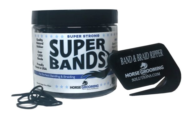 Horse Hair Rubber Bands for Braiding & Banding SuperBands, Natural Bands by Healthy HairCare-Black