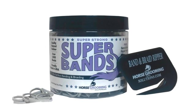 Horse Hair Rubber Bands for Braiding & Banding SuperBands, Natural Bands by Healthy HairCare-Grey